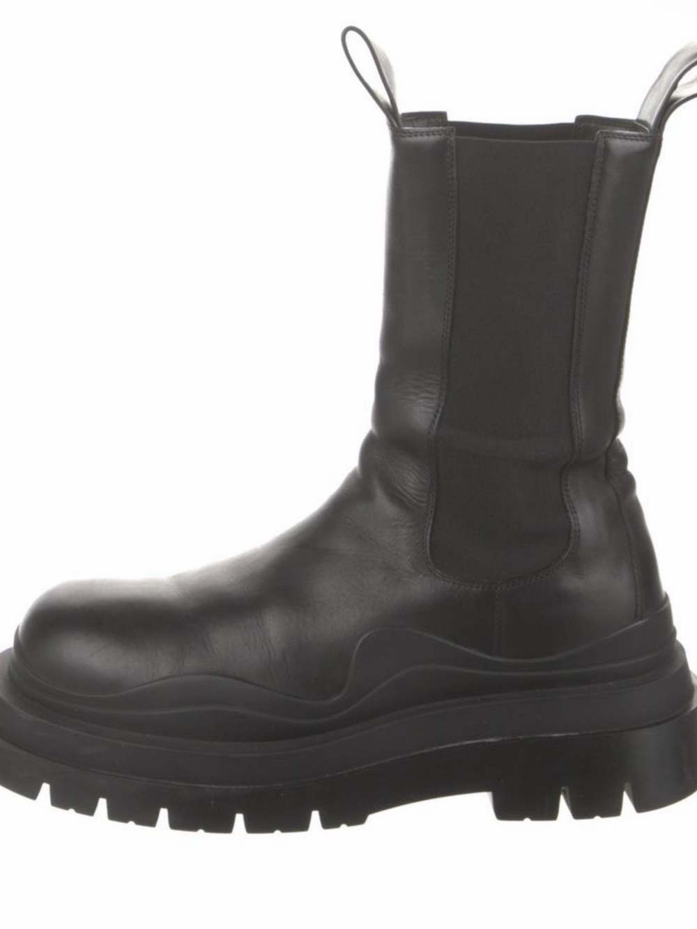 Bottega Veneta Black Leather Lug Chelsea Boot